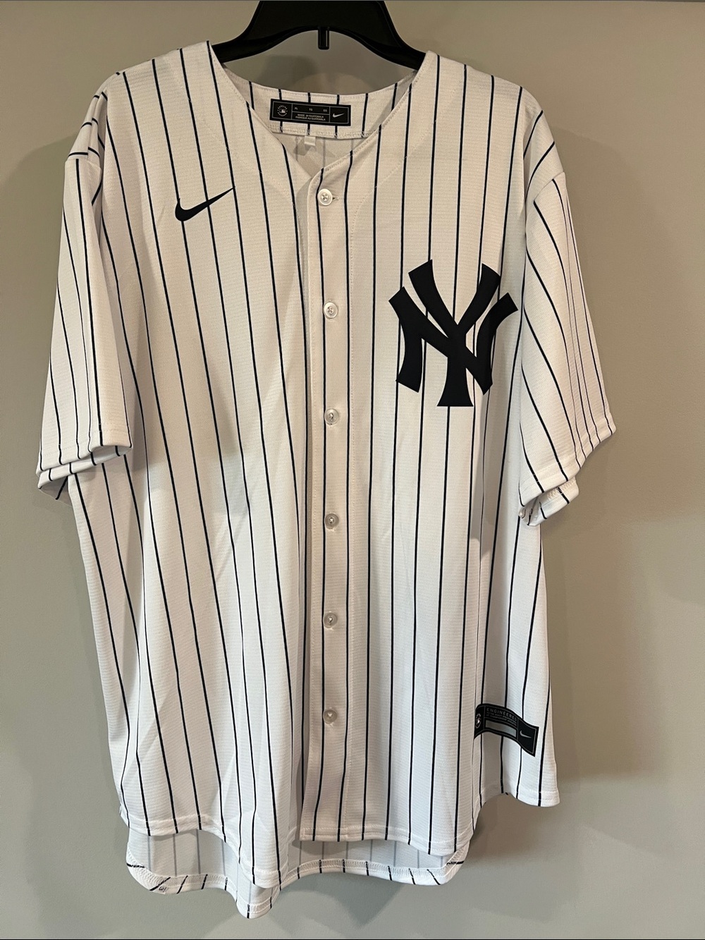 Nike - White with Navy Pinstripe New York Yankees Jersey, xl, 2024